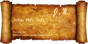 John Máté névjegykártya
